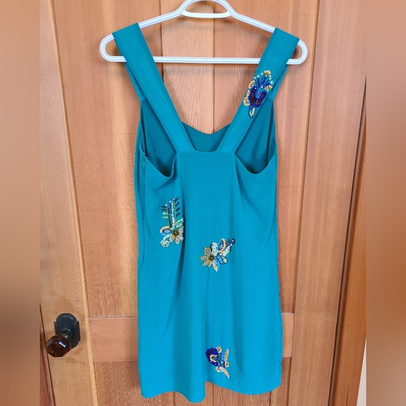 TORQUOISE embroidered Mini Dress - Picture 4 of 7